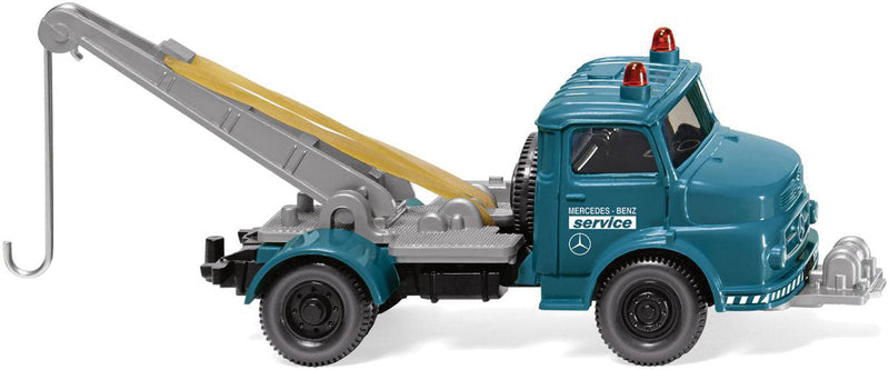 1969-1971 Mercedes-Benz Kurzhauber Tow Truck - Assembled -- Mercedes-Benz Service (blue, silver)