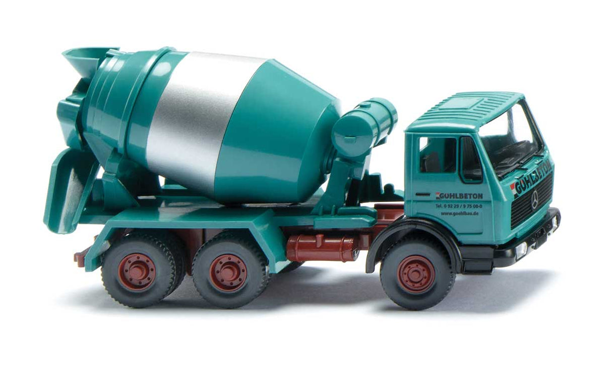 1973 Mercedes-Benz NG Concrete Mixer Truck - Assembled -- Gohl Beton (green, silver, German Lettering)