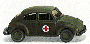 Military - Modern German Army (BW) - Staff Car -- VW Beetle (1960s) Medical Corps (Olive Green w/red cross on white circle)