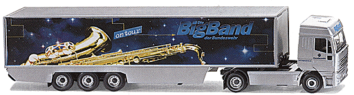 Military - Modern German Army (BW) - Heavy Truck/Semi -- MAN Eurostar w/3-Axle Van Trailer "Army Big Band Tour" (Special Graphics)