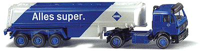 European Trucks - Tractor/Trailer - Mercedes Benz 2-Axle Cabover -- w/3-Axle Tank Trailer - Aral (blue, white)