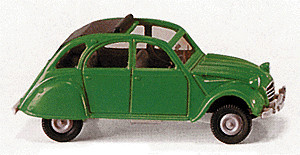 European Automobiles - Citroen -- 2 CV 4-Door Sedan w/Open Sunroof (green)