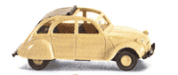 European Automobiles - Citroen -- 2 CV 4-Door Sedan w/Open Sunroof (Ivory)