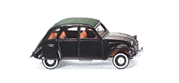 European Automobiles - Citroen -- 2 CV 4-Door Sedan w/Closed Roof (black)