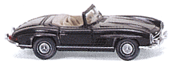 European Automobiles - Mercedes Benz -- 300 SL Roadster Convertible w/Top Down (black)