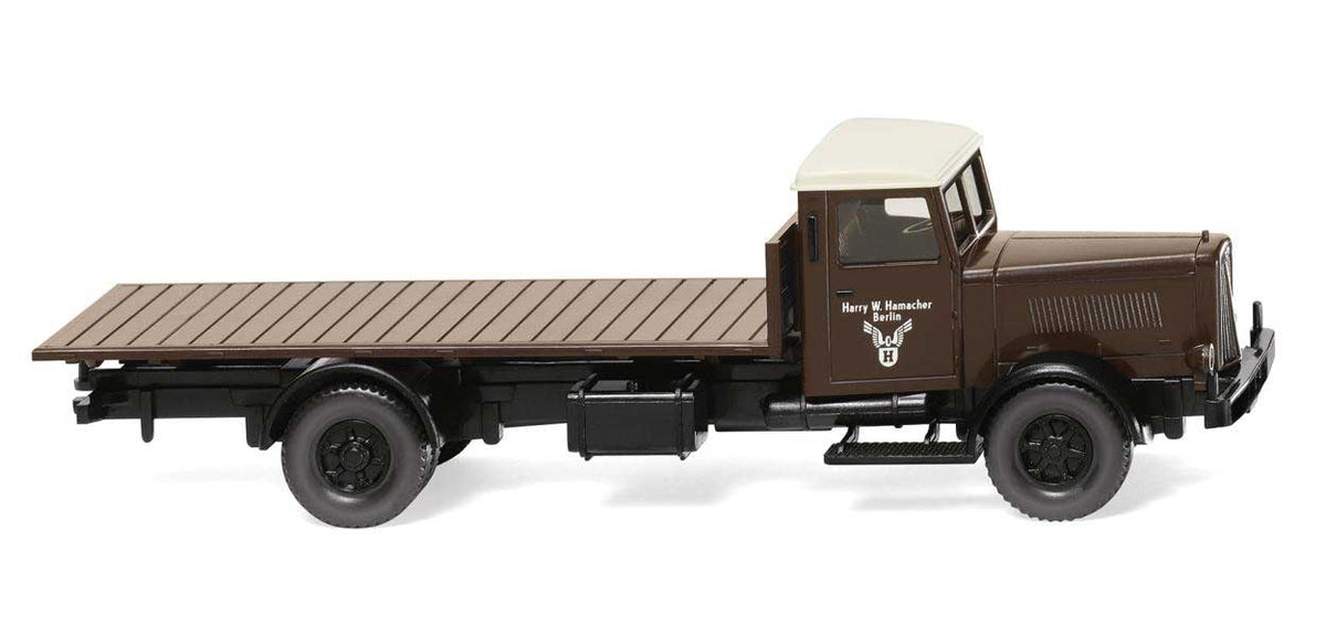1948-1949 Hanomag HD5N Flatbed Truck - Assembled -- Spedition Hamacher (brown, German Lettering)-2