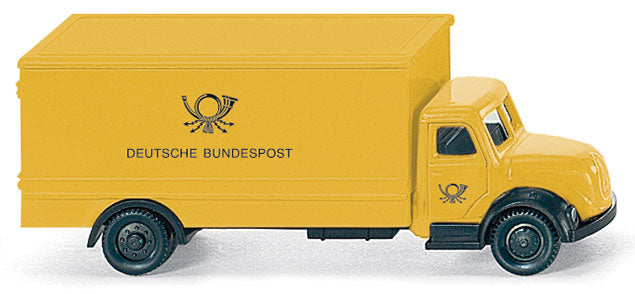 Magirus Sirius Box-Body Delivery Truck - Assembled -- Deutsche Bundespost (yellow, black, German Lettering)