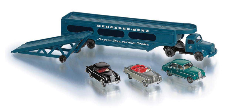 The Great Pontoon - Mercedes-Benz Set - Assembled -- Auto Carrier, 2 1952-1959 220-Model Autos. Loading Ramp