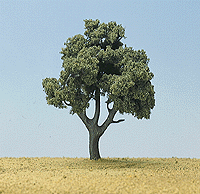 Ready Made "Realistic Trees" - Deciduous -- Dark Green - 2 - 3" Tall pkg(4)
