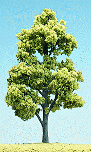 Ready Made "Realistic Trees" - Deciduous -- Light Green - 3 - 4" Tall pkg(3)