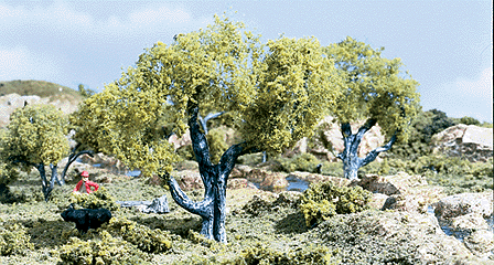 Small Tree Kits - Deciduous -- Double-Fork Trunks - 3-1/2" 8.9cm Tall pkg(2)