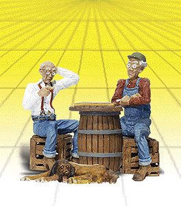 Scenic Accents(R) Figures -- Checker Players & Dog