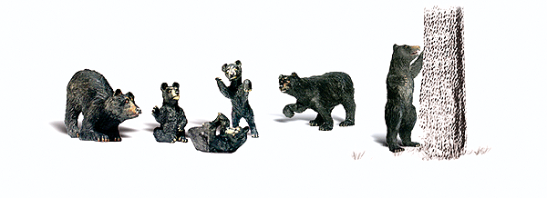 Scenic Accents(R) Animal Figures -- Black Bears pkg(6)