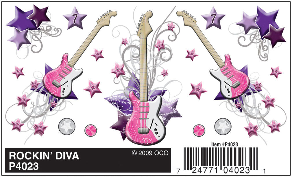 PineCar(R) Dry Transfer Decals -- Rockin' Diva