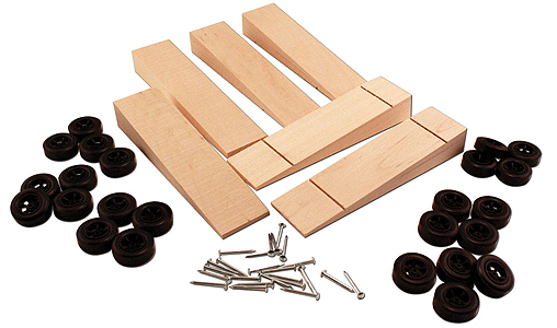 PineCar(R) -- 6-Pack Wedge Block with Wheels & Axles-1