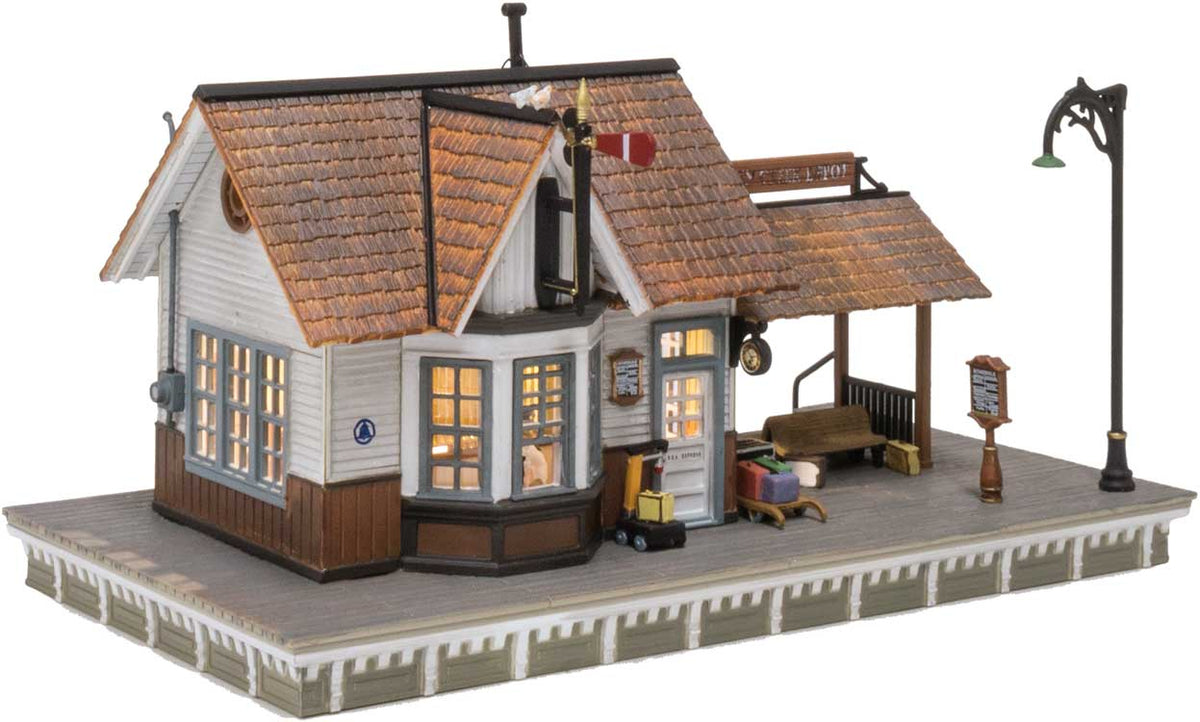The Depot - Built-&-Ready Landmark Structures(R) -- Assembled with Interior Light - 3-9/16 x 2" 9 x 5.1cm