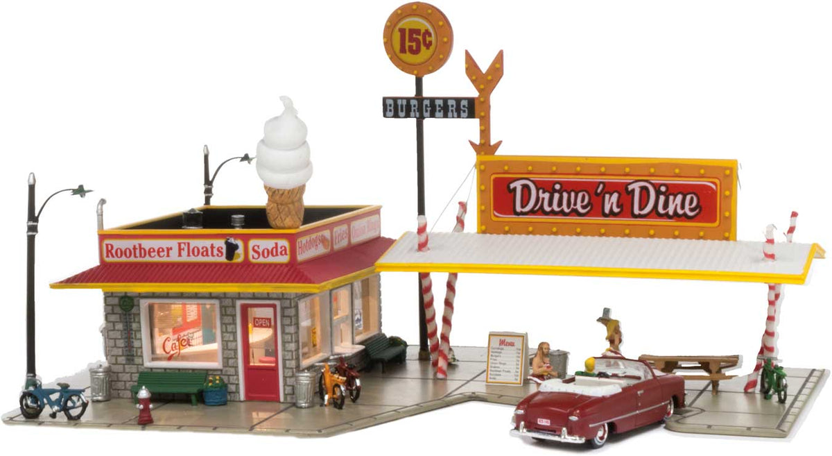 Built-&-Ready(R) Landmark Structures(R) - Assembled -- Drive n' Dine - 7-3/4 x 5-1/4" 19.7 x 13.3cm-2