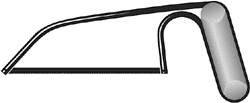 Mini Hack Saw -- Steel Frame (black) w/Plastic Grip Handle