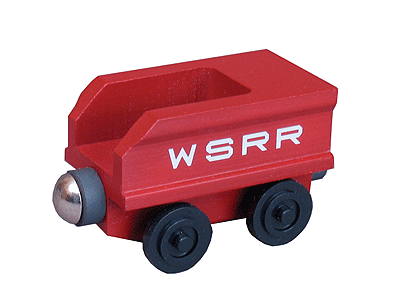 Whittle Toy Train: Tender -- (silver, red)