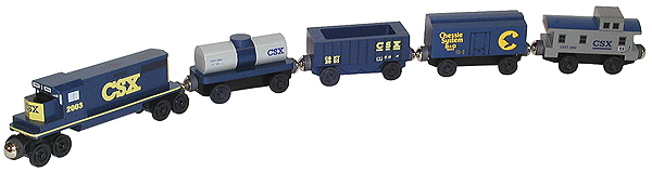 Wooden Toy Train: Train Set -- CSX