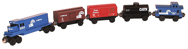 Wooden Toy Train: Train Set -- Conrail