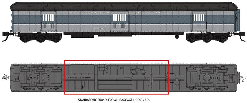 St. Louis Car Co. 80' Baggage-Horse Express Car - Ready to Run -- Southern Pacific #7231 (Class 80-BH-1, 2-tone gray, black)