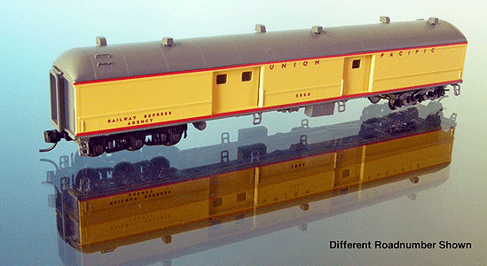 70' Baggage-Express w/Arched Roof - Ready to Run -- With Utility Vents, Union Pacific #3060 (Armour Yellow, gray)