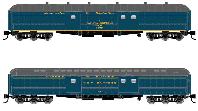 70' Heavyweight Baggage-Express w/Clerestory Roof - Ready to Run -- Louisville & Nashville #1410 (blue, black)