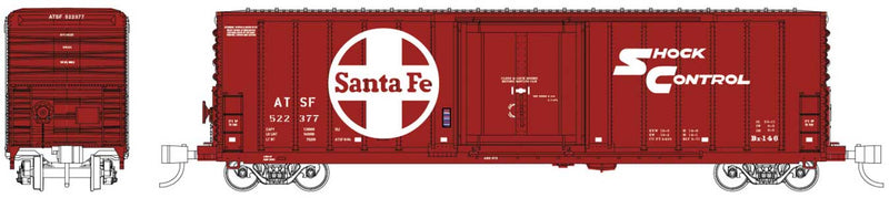 Pacific Car & Foundry 70-Ton 50' Exterior-Post Insulated Boxcar - Ready to Run -- Santa Fe 522350 (All red, white, Large Logo, Landis Doors)