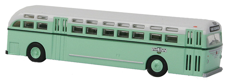 1950s-1960 C49 Transit Motor Coach 1-Door Suburban Bus - Assembled -- Long Beach Motor Bus Co. (Calif.) #7113 (green, white)
