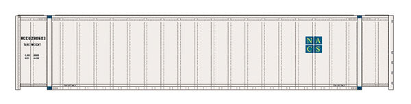 48' Smooth Side Container 2-Pack - Ready to Run - A-Line -- North American Container Systems NACS (white, blue)