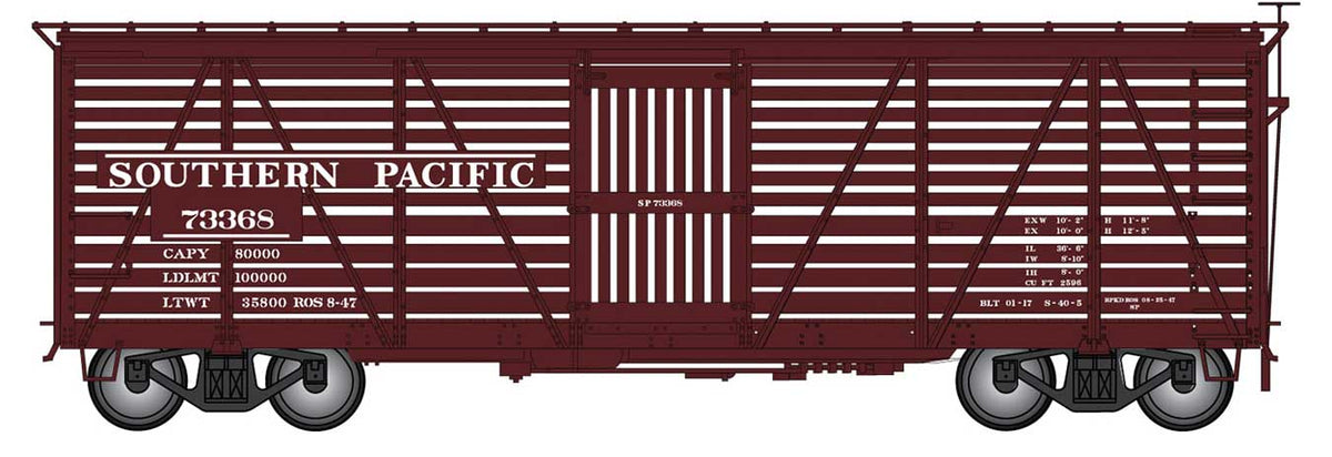 Harriman 40' Stock Car - Ready to Run -- Southern Pacific (Boxcar Red)