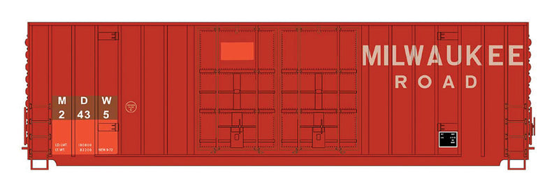 Gunderson 50' Hi-Cube Double-Plug Door Boxcar - Ready to Run - Value Line -- Minnesota, Dakota & Western (Patched ex-MILW 1970s, Boxcar Red)