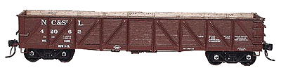 USRA Composite Drop Bottom Gondola Kit (Plastic w/Wood Sides & Floor) -- Nashville, Chattanooga & St. Louis (Boxcar Red, white lettering)
