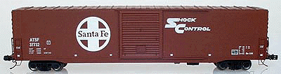 60' PS-1 Single Door Boxcar -- Santa Fe (Boxcar Red w/white Lettering)