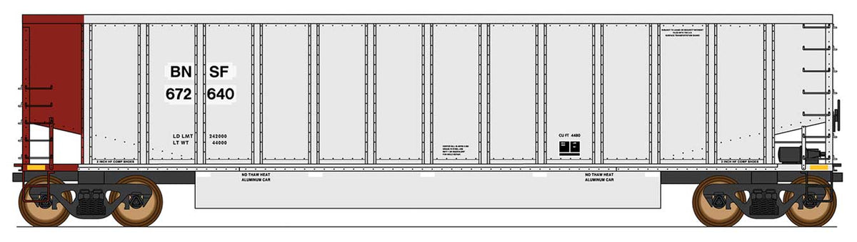 14-Panel Coalporter(R) Coal Gondola - Ready to Run - Value Line -- BNSF Railway (aluminum, Boxcar Red)