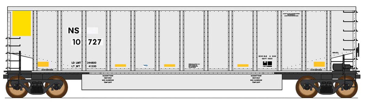14-Panel Coalporter(R) Coal Gondola - Ready to Run - Value Line -- Norfolk Southern (aluminum, yellow, yellow conspicuity markings)