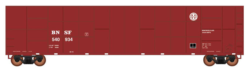 Gunderson-FMC Exterior-Post Wood Chip Gondola - Ready to Run -- Burlington Northern Santa Fe (Boxcar Red, Small Circle-Cross Logo)