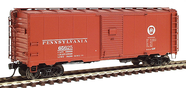 1937 AAR 40' Boxcar - Ready to Run -- Pennsylvania (Freight Car Red w/white lettering, Ball Keystone Herald)