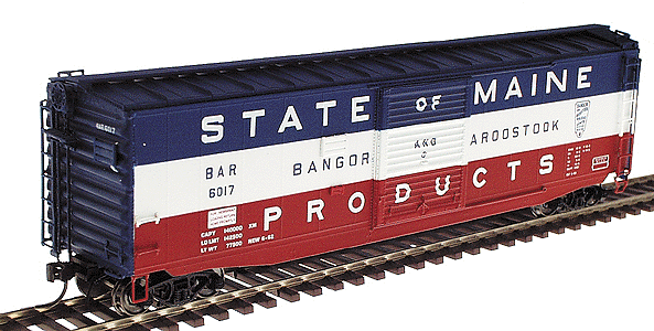 50' PS-1 Single-Door Boxcar - Ready to Run -- Bangor & Aroostook (red, white, blue, State of Maine)