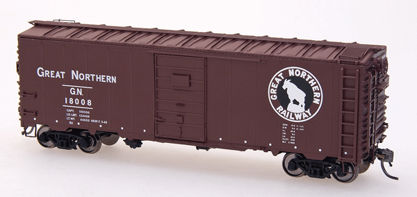 40' 12-Panel Boxcar - Ready to Run -- Great Northern (As-Delivered, Mineral Red, black, white, Silhouette Rocky)