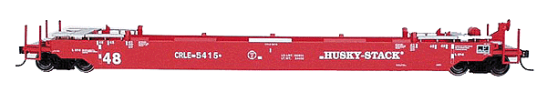 Husky Stack Container Car 3-Car Set - Assembled A-Line Models -- Chicago Rail Leasing Company (red w/white lettering)
