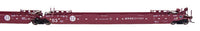 Maxi IV Intermodal Well Car 3-Unit Set Early Version - Ready to Run -- Burlington Northern Santa Fe (Boxcar Red, Circle/Cross Logo