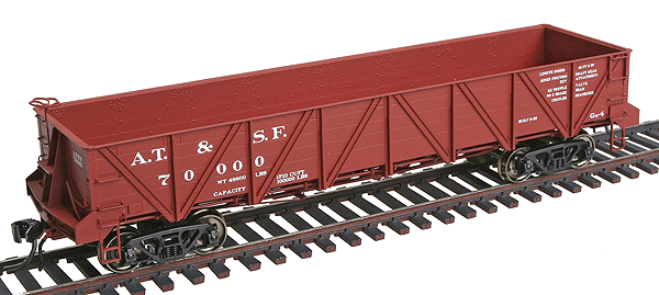 Santa Fe Caswell Gondola - Ready-to-Run -- Atchison, Topeka & Santa Fe (Class Ga-4; As-Built; Boxcar Red; "A.T.&S.F."