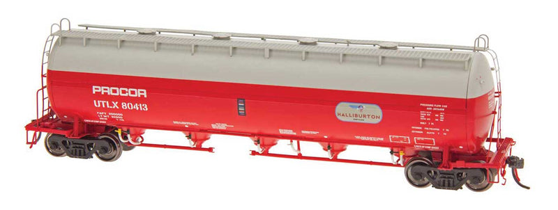 Procor Pressure-Flow Hopper - Ready to Run -- Halliburton UTLX #80411 (red, gray, Procor Markings)