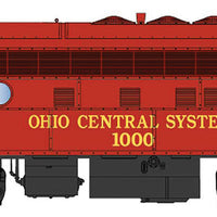 EMD F7A w/DCC -- Ohio Central (Solid red, yellow)