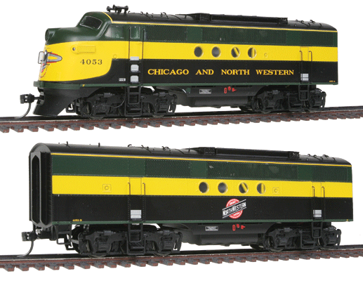 EMD FTA-B Set w/Tsunami(R) Sound & DCC -- Chicago & North Western (Freight Scheme, green, black, yellow)