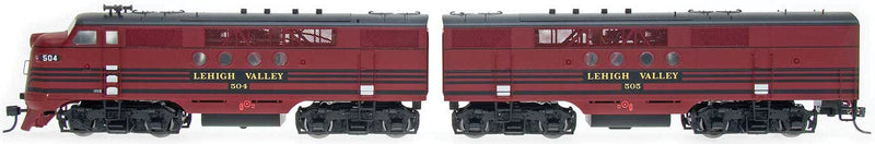 EMD FTA-B Set w/DCC -- Lehigh Valley (Cornell Red, black)
