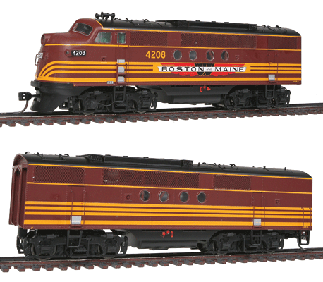 EMD FTA-B Set w/Tsunami(R) Sound & DCC -- Boston & Maine (Wing Scheme, maroon, yellow)
