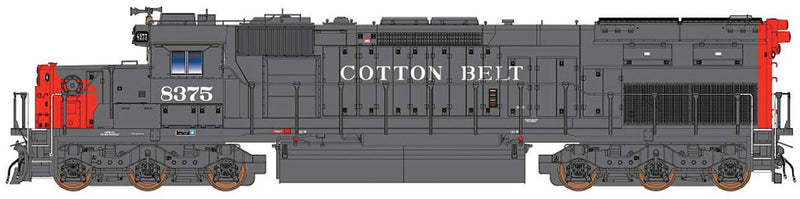 EMD SD40T-2 Tunnel Motor Snoot w/DCC -- Cotton Belt SSW (gray, red)-1